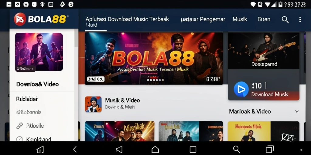 Tampilan antarmuka BOLA88 yang memudahkan pengunduhan musik.