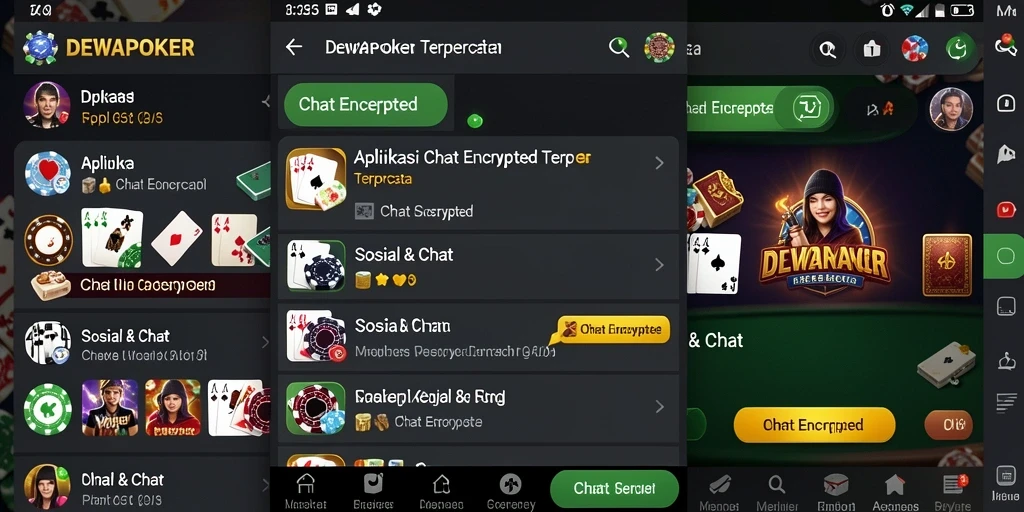 Antarmuka pengguna DEWAPOKER yang intuitif dan fitur chat terenkripsi.