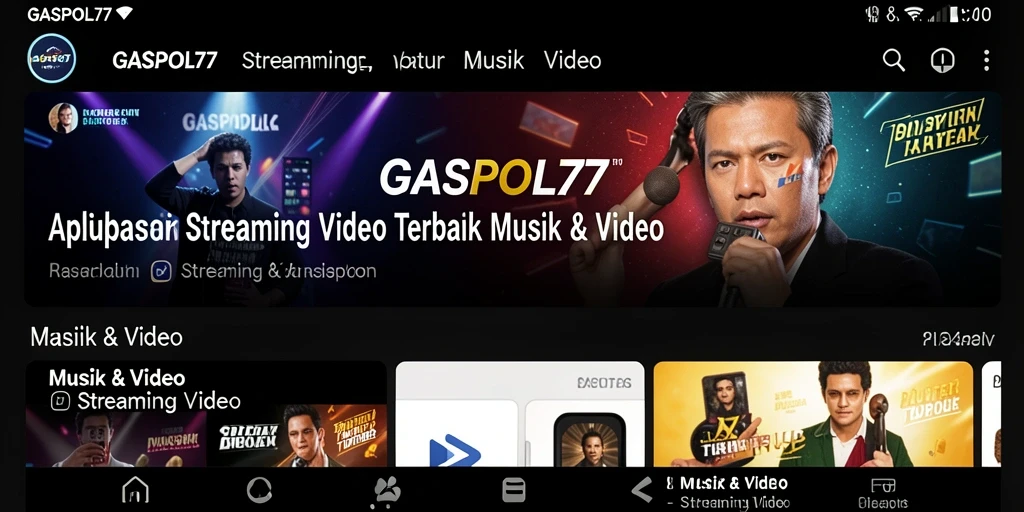 Antarmuka aplikasi GASPOL77 yang intuitif dan menarik untuk streaming video.