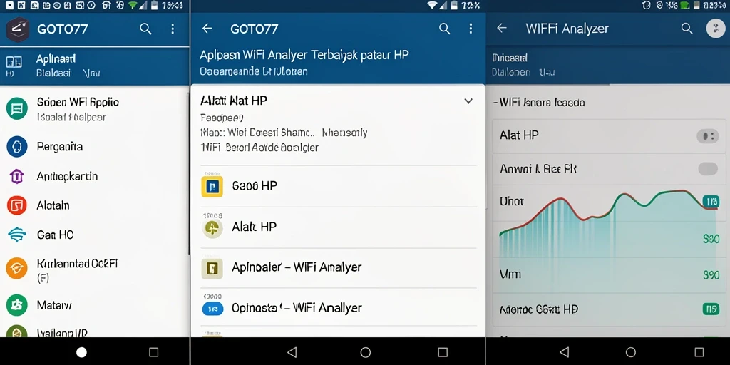 Tampilan antarmuka GOTO77 yang intuitif untuk WiFi Analyzer.