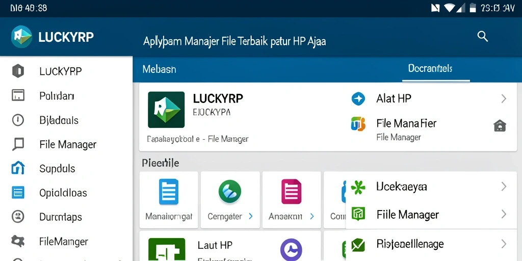 Tampilan antarmuka LUCKYRP yang sederhana dan fungsional.