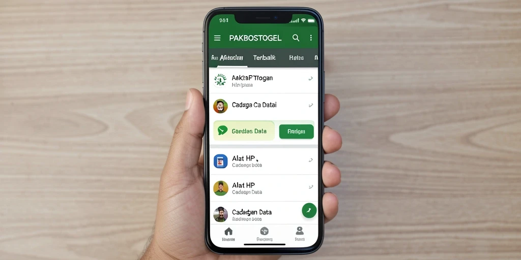 Tampilan antarmuka aplikasi PAKBOSTOGEL yang sederhana dan fungsional.