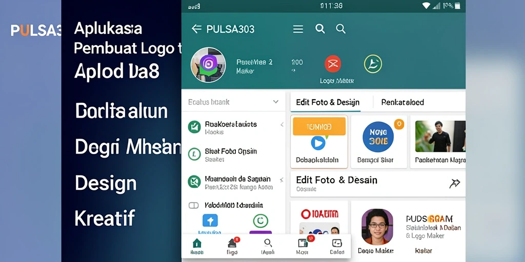 Antarmuka PULSA303 yang ramah pengguna saat membuat logo.