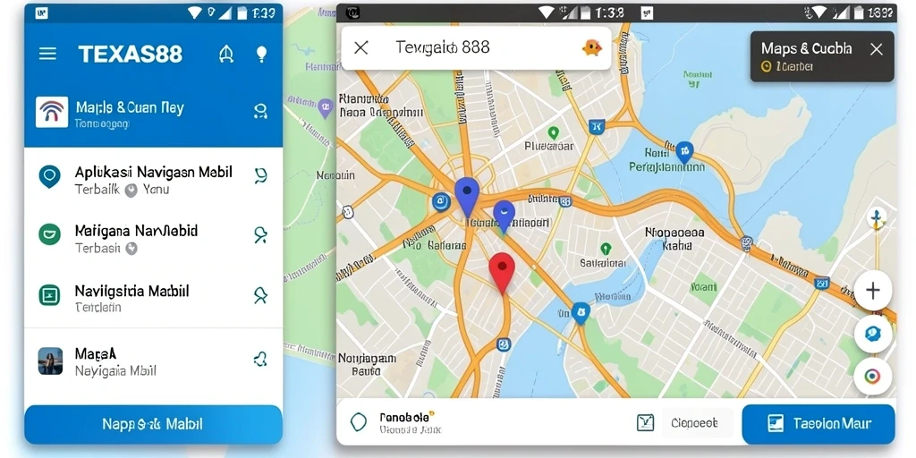 Antarmuka TEXAS88 yang intuitif dan informatif untuk navigasi mobil.
