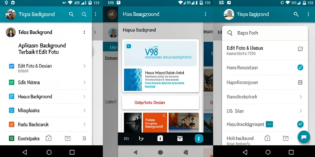 Antarmuka V98 dengan fitur Hapus Background yang mudah digunakan.